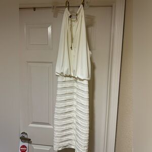 Ashley Stewart cute white/Gold dress